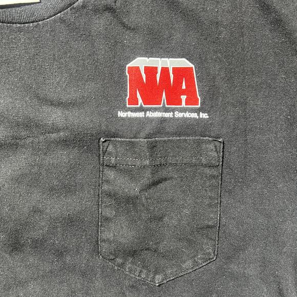 Y2K NWA Pocket T-Shirt Black Workwear T-Shirt Large - Picture 4 of 7